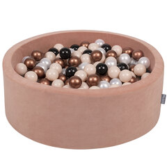 Шариковый бассейн KiddyMoon Velvet Ball Pool 90x30 см, 200 шариков, коричневый цена и информация | Игрушки для малышей | pigu.lt