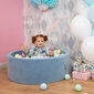 Kamuoliukų baseinas KiddyMoon Velvet Ball Pool 90x30 cm, 200 kamuoliukų, mėlynas kaina ir informacija | Žaislai kūdikiams | pigu.lt