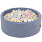 Kamuoliukų baseinas KiddyMoon Velvet Ball Pool 90x30 cm, 200 kamuoliukų, mėlynas цена и информация | Žaislai kūdikiams | pigu.lt