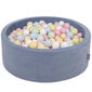 Kamuoliukų baseinas KiddyMoon Velvet Ball Pool 90x30 cm, 300 kamuoliukų, mėlynas цена и информация | Žaislai kūdikiams | pigu.lt