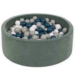 Kamuoliukų baseinas KiddyMoon Velvet Ball Pool 90x30 cm, 200 kamuoliukų, žalias kaina ir informacija | Žaislai kūdikiams | pigu.lt