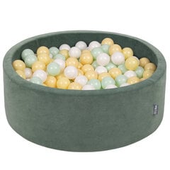 Мягкий круглый бассейн для мячей KiddyMoon 90x30 см/200 шаров ∅ 7 см / 2.75In для детей, пенопластовый бархатный бассейн для детских мячей, сделано в ЕС, лесной зеленый: светло-зеленый/желтый/бирюзовый/оранжевый цена и информация | Игрушки для малышей | pigu.lt