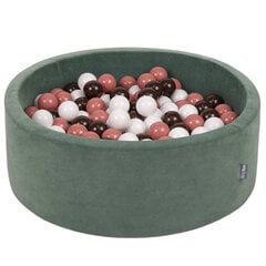 Kamuoliukų baseinas KiddyMoon Velvet Ball Pool 90x30 cm, 200 kamuoliukų, žalias kaina ir informacija | Žaislai kūdikiams | pigu.lt