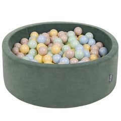 Kamuoliukų baseinas KiddyMoon Velvet Ball Pool 90x30 cm, 200 kamuoliukų, žalias kaina ir informacija | Žaislai kūdikiams | pigu.lt