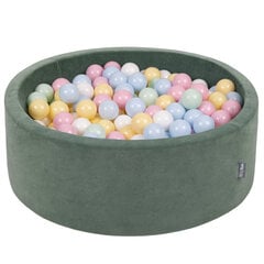 Kamuoliukų baseinas KiddyMoon Velvet Ball Pool 90x30 cm, 200 kamuoliukų, žalias kaina ir informacija | Žaislai kūdikiams | pigu.lt