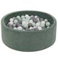 Kamuoliukų baseinas KiddyMoon Velvet Ball Pool 90x30 cm, 200 kamuoliukų, žalias цена и информация | Žaislai kūdikiams | pigu.lt