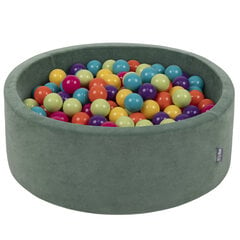 Kamuoliukų baseinas KiddyMoon Velvet Ball Pool 90x30 cm, 200 kamuoliukų, žalias kaina ir informacija | Žaislai kūdikiams | pigu.lt