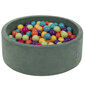 Kamuoliukų baseinas KiddyMoon Velvet Ball Pool 90x30 cm, 300 kamuoliukų, žalias kaina ir informacija | Žaislai kūdikiams | pigu.lt