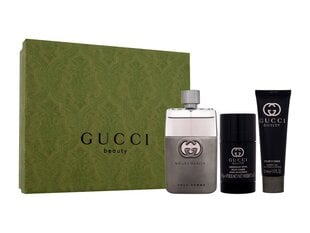 Набор для мужчин Gucci Gucci Guilty Pour Homme: EDT 90 мл + гель для душа 50 мл + дезодорант карандаш 75 g цена и информация | Gucci Духи, косметика | pigu.lt