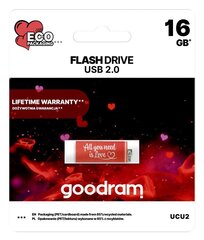 Флешка Goodram UCU2 16 ГБ USB Type-A 2.0 Valentina Red цена и информация | USB накопители | pigu.lt