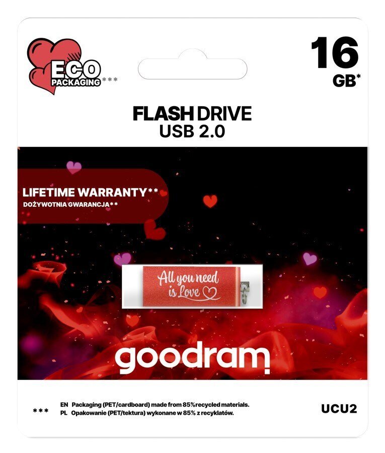 GoodRam Pendrive CUBE 16GB USB2.0 цена и информация | USB laikmenos | pigu.lt