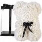 Gėlių meškiukas su baltomis rožėmis 25cm kaina ir informacija | Dirbtinės gėlės | pigu.lt