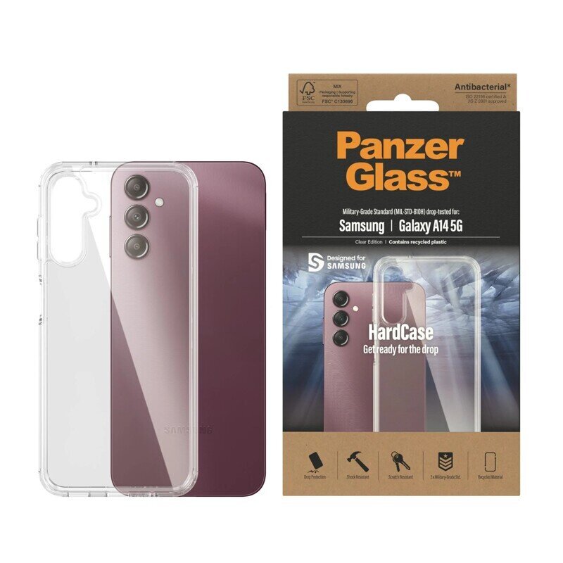 PanzerGlass HardCase skirtas Samsung, Galaxy A14 5G, skaidrus kaina ir informacija | Telefono dėklai | pigu.lt