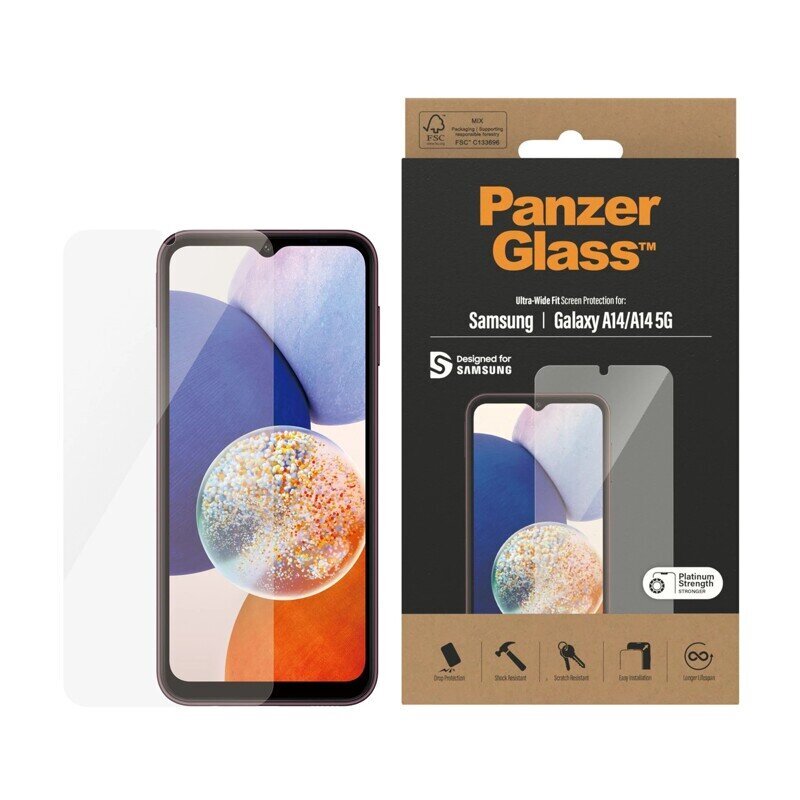 PanzerGlass Ultra Wide skirtas Samsung Galaxy A14/A14 5G kaina ir informacija | Apsauginės plėvelės telefonams | pigu.lt