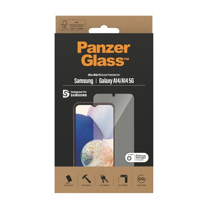 PanzerGlass Ultra Wide skirtas Samsung Galaxy A14/A14 5G kaina ir informacija | Apsauginės plėvelės telefonams | pigu.lt