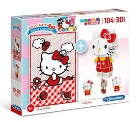 Dėlionė 3D Clementoni Hello Kitty 104 d. 20171 цена и информация | Пазлы | pigu.lt