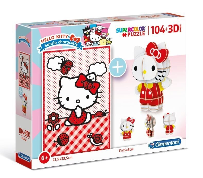 Dėlionė 3D Clementoni Hello Kitty 104 d. 20171 kaina ir informacija | Dėlionės (puzzle) | pigu.lt