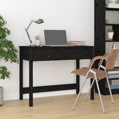 Rašomasis stalas su stalčiais, juodas, 100x50x78cm цена и информация | Компьютерные, письменные столы | pigu.lt