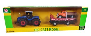 Metalinis traktorius su priekaba ir mašinėle (2766) kaina ir informacija | Žaislai berniukams | pigu.lt