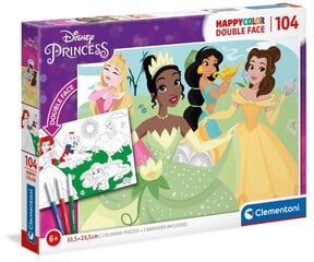 Dėlionė Clementoni Princesės + spalvinimas 104 d. (27274) kaina ir informacija | Dėlionės (puzzle) | pigu.lt