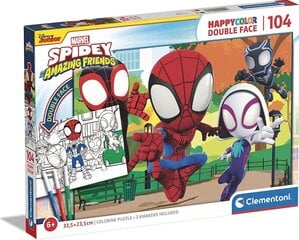 Dėlionė Clementoni Spidey + spalvinimas 104 d. 25727 цена и информация | Пазлы | pigu.lt