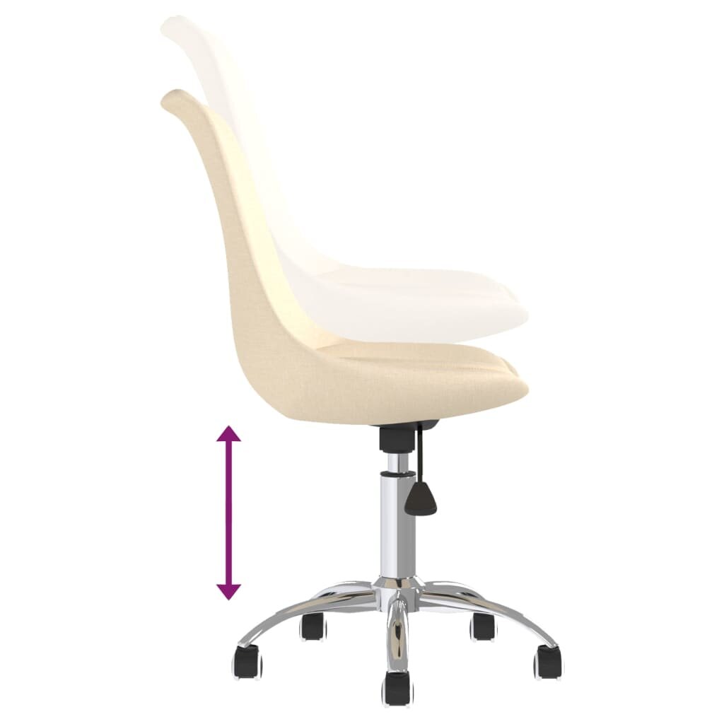 vidaXL Pasukamos valgomojo kėdės, 6vnt., kreminės spalvos, audinys kaina ir informacija | Virtuvės ir valgomojo kėdės | pigu.lt