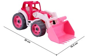 Rožinis traktorius su krautuvu Technok 8195 kaina ir informacija | Vandens, smėlio ir paplūdimio žaislai | pigu.lt