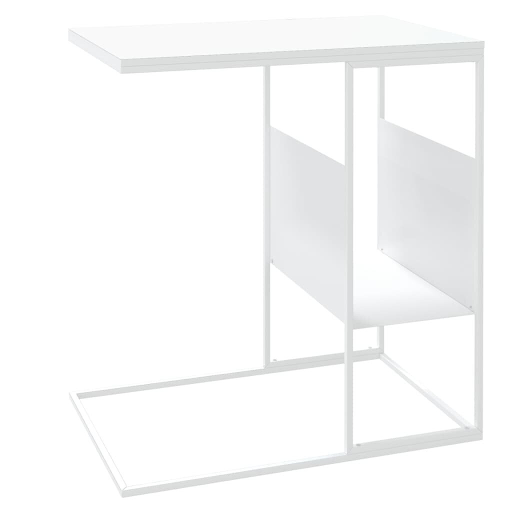 Šoninis staliukas vidaXL, Apdirbta mediena, 55x36x59,5cm, balta kaina ir informacija | Kavos staliukai | pigu.lt