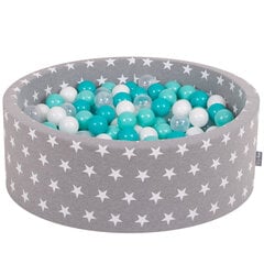 Круглый бассейн с разноцветными мячами KiddyMoon Ball Pool 90х30 см/300 шт. Ø 7 см, светло-серый: серый/белый/прозрачный/голубой цена и информация | Игрушки для малышей | pigu.lt