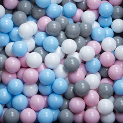 Kamuoliukų baseinas KiddyMoon 90x30 cm, 300 kamuoliukų, mėlynas kaina ir informacija | Žaislai kūdikiams | pigu.lt