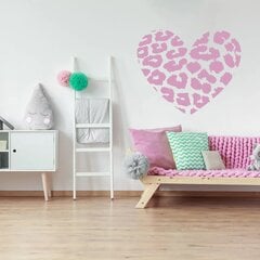 Виниловая наклейка розового цвета на стену в Виде сердца с леопардовым принтом Декор интерьера - 100 х 83 см цена и информация | Интерьерные наклейки | pigu.lt