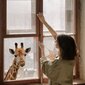 Žirafa Vinilinis sienų arba langų lipdukas Vaikų žaidimų kambario dekoras - 49 x 38cm kaina ir informacija | Interjero lipdukai | pigu.lt