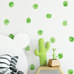 Виниловые наклейки акварельные круги Зеленые стикеры на стену Декор интерьера - 120 шт. цена и информация | Интерьерные наклейки | pigu.lt