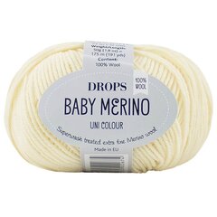 Пряжа Drops Baby Merino 03, 50 г, 175 м. цена и информация | Принадлежности для вязания | pigu.lt