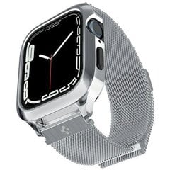 Spigen Metal Fit PRO Apple Watch 8|SE|7 |6|5|4 (44|45mm) srebrny|silver ACS04584 цена и информация | Аксессуары для смарт-часов и браслетов | pigu.lt