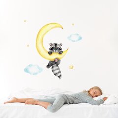 Vaikiškas interjero lipdukas Racoon Cub in the Moon kaina ir informacija | Interjero lipdukai | pigu.lt