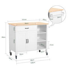 Кухонный шкаф SoBuy FKW103-WN, белый цвет цена и информация | Кухонные шкафчики | pigu.lt