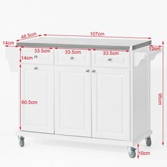 Кухонный шкафчик SoBuy FKW33-W, белый цена и информация | Кухонные шкафчики | pigu.lt