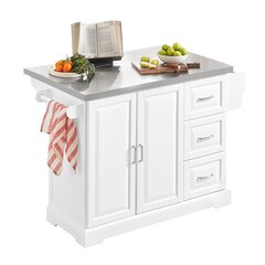 Virtuvinė spintelė SoBuy FKW41-WN, balta/ruda kaina ir informacija | Virtuvinės spintelės | pigu.lt