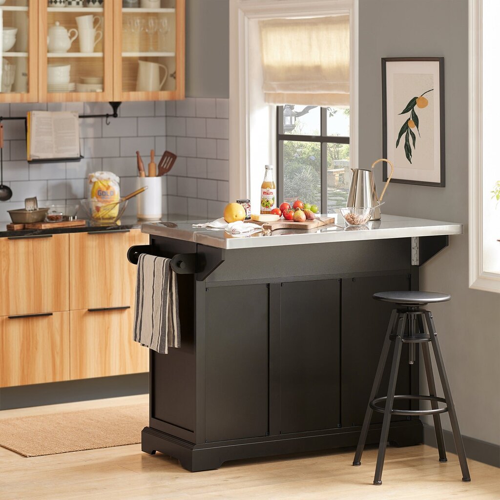 Virtuvinė spintelė SoBuy FKW71-SCH, juoda kaina ir informacija | Virtuvinės spintelės | pigu.lt