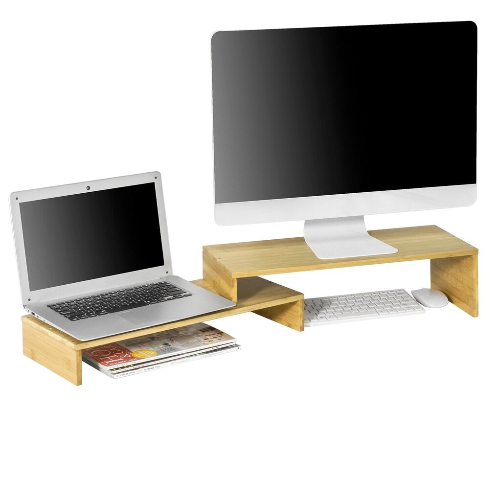 Nešiojamo kompiuterio staliukas SoBuy BBF07-N, rudas kaina ir informacija | Kompiuteriniai, rašomieji stalai | pigu.lt