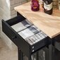 Virtuvinė spintelė su ratukais FKW98-SCH, juoda kaina ir informacija | Virtuvės ir valgomojo stalai, staliukai | pigu.lt