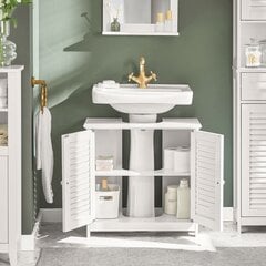 Шкаф для ванной SoBuy FRG237-II-W, белый цвет цена и информация | Шкафчики для ванной | pigu.lt
