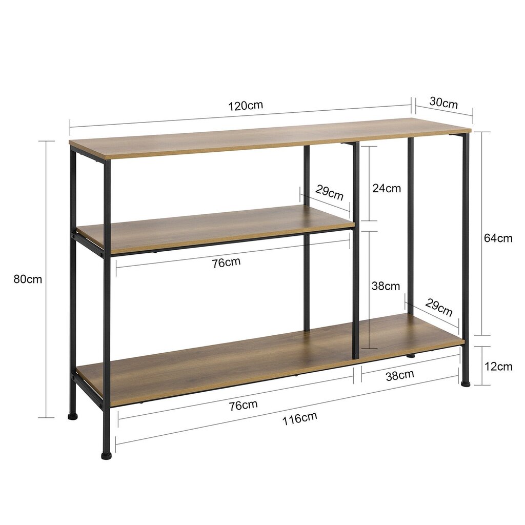 Konsolė SoBuy FSB35-PF, ruda/juoda цена и информация | Stalai-konsolės | pigu.lt