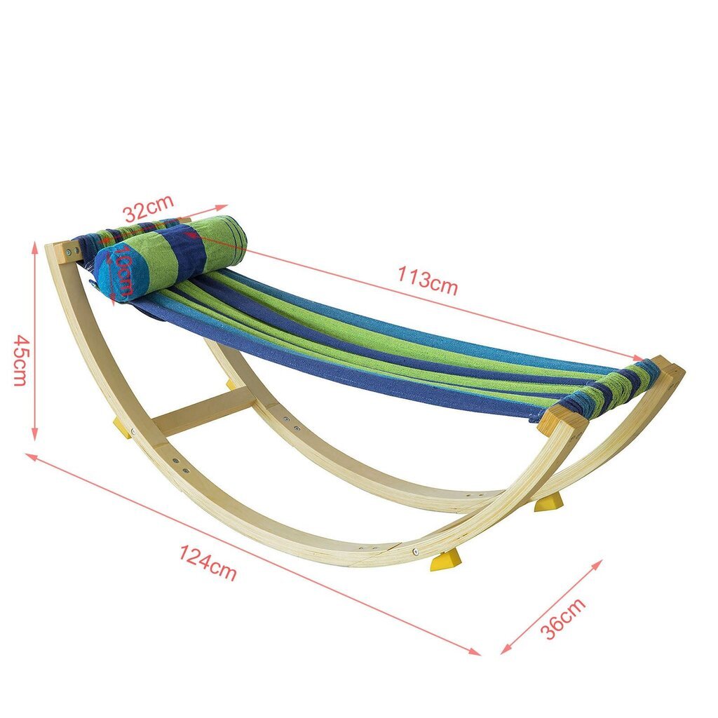 Vaikiškas hamakas SoBuy KMB16-J, mėlynas/žalias цена и информация | Hamakai | pigu.lt