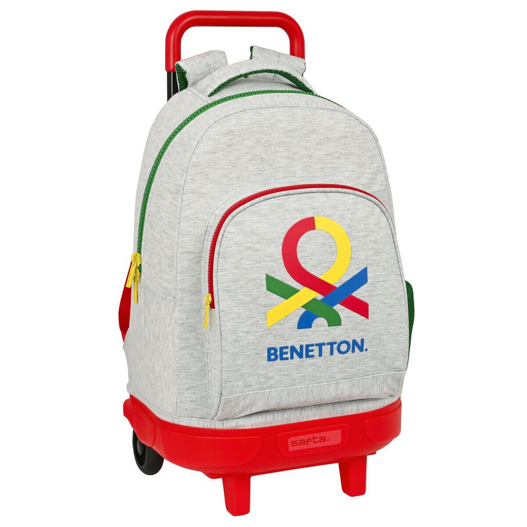 Kuprinė su ratukais Benetton Pop, pilka, 33 x 45 x 22 cm kaina ir informacija | Kuprinės mokyklai, sportiniai maišeliai | pigu.lt