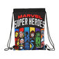 Kuprinė su virvutėmis The Avengers Super heroes, juoda, 26 x 34 x 1 cm цена и информация | Kuprinės mokyklai, sportiniai maišeliai | pigu.lt