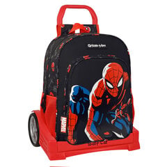 Школьный рюкзак с колесиками Spiderman Hero, чёрный, 33 x 42 x 14 см цена и информация | Школьные рюкзаки, спортивные сумки | pigu.lt