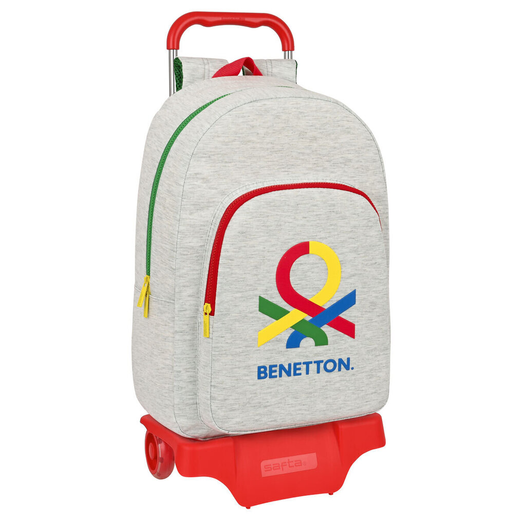 Kuprinė su ratukais Benetton Pop, pilka, 30 x 46 x 14 cm kaina ir informacija | Kuprinės mokyklai, sportiniai maišeliai | pigu.lt
