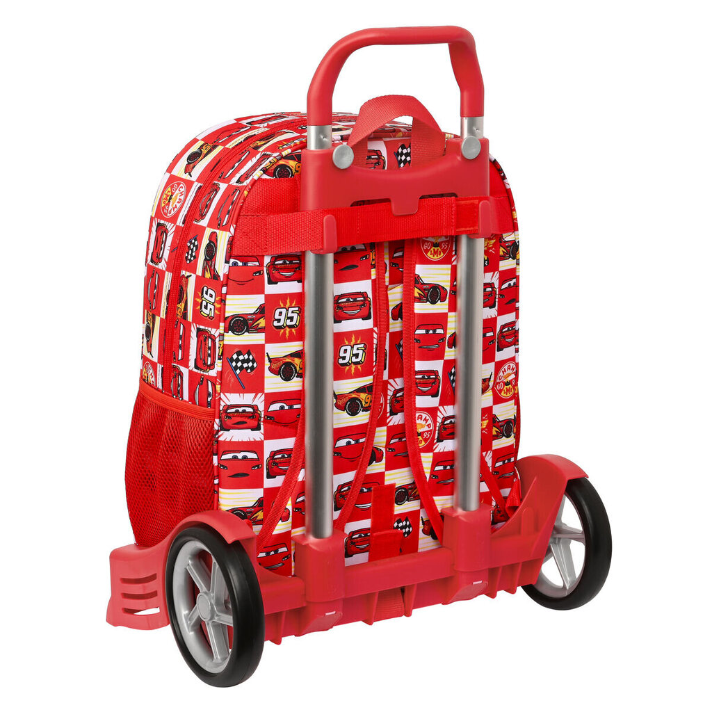 Kuprinė su ratukais Cars Let's Race, raudona, 33 x 42 x 14 cm kaina ir informacija | Kuprinės mokyklai, sportiniai maišeliai | pigu.lt
